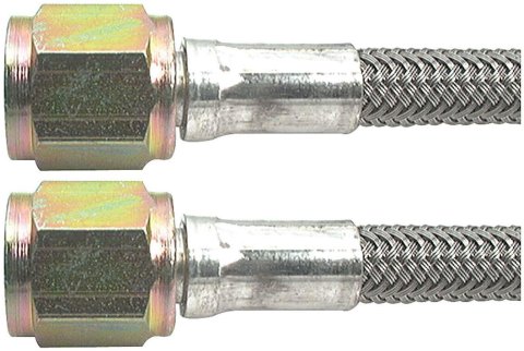 Allstar Performance Braided Steel Lines ALL46400-6 Brake Line, Stainless Steel, 6 in. Length, -4 AN Hose, -4 AN Female, -4 AN Female, Each