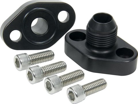 Allstar Performance Water Pump Adapters ALL31150 Fitting, Port Adapter, Straight, O-Ring, SBC to -12AN Male, Aluminum, Black Anodized, Pair