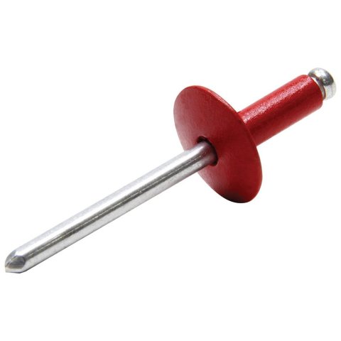 Allstar Performance Large Head Rivets ALL18052 Rivets, Blind Rivet, 3/16 in. Rivet, 5/8 in. Head, Aluminum, Red, Set of 250