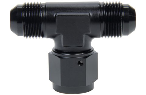 Allstar Performance AN Flare Tee Fittings ALL49653 Fitting, Tee, Aluminum, Black Anodized, Swivel, -8 AN, Male Threads, Each