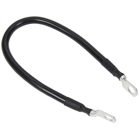 Allstar Performance Ground Straps ALL76341-10 Battery Cable, Cable, 10 in. Length, Black PVC Jacket, 3/8 in. Eyelet Ends, Copper Stranded Wire, 4-gauge, Each