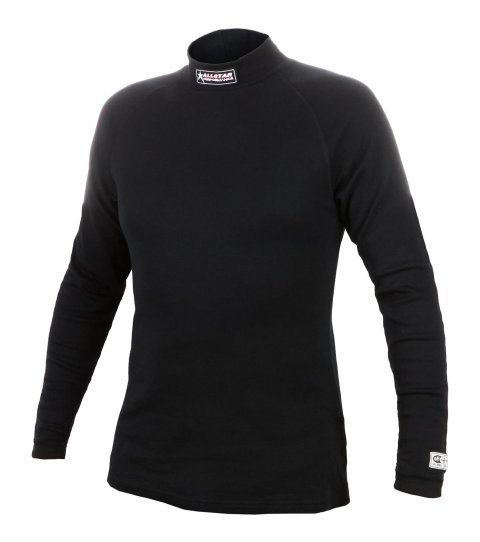 Allstar Performance Fire Retardant Underwear Shirts ALL926114 Top SFI 3.3 FR Black Large