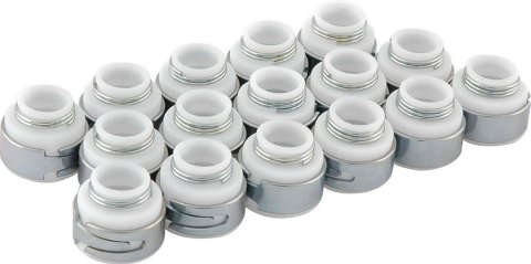Allstar Performance High PTFE Valve Seals ALL90242 Stem Seals, PTFE, .531 in. Guide Diameter .620 in. Outside Diameter, 3/8 in. Stem, Set of 16