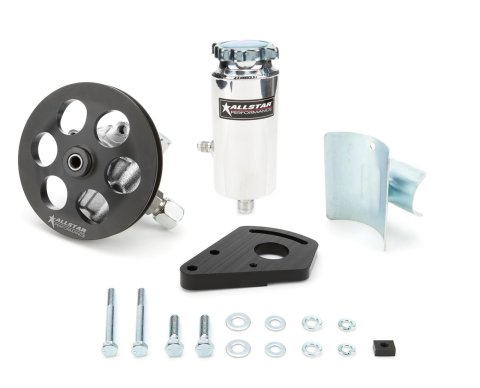 Allstar Performance Power Steering Kits ALL48242 Pulley Kit, V-Belt, Steel, Natural, Lower Block Mount, Driver Side, Chevy, Small Block, Short Water Pump, Kit