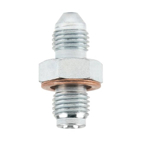 Allstar Performance Brake Fittings ALL50029 Adapter Fittings, Steel, -3 AN to 3/8 in.-24, Caliper, Includes Crush Washer, Pair