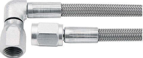 Allstar Performance Braided Steel Lines ALL46302-26 Brake Line, Stainless Steel, 26 in. Length, -3 AN Hose, -3 AN Female, -3 AN 90 Degree Female, Each