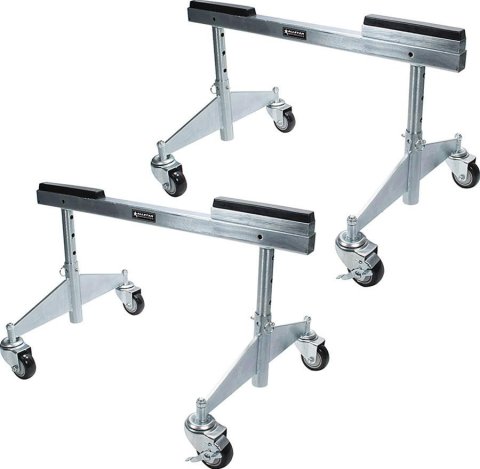 Allstar Performance Steel Chassis Dollies ALL10625 Dollies, Steel, Foot Brake, Natural/Polyurethane, 3.500 in. Diameter, Pair