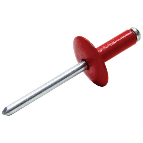 Allstar Performance Large Head Rivets ALL18012 Rivets, Red, Steel, Aluminum, Size 3/16 in., Diameter 5/8 in., Grip Range 0.250-0.375 in., Set of 250.