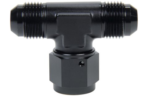 Allstar Performance AN Flare Tee Fittings ALL49652 Fitting, Tee, Aluminum, Black Anodized, Swivel, -6 AN, Male Threads, Each