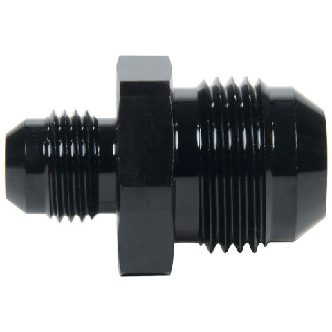 Allstar Performance AN Flare Adapter Fittings ALL49735 Fitting, Adapter, Reducer, Aluminum, Black Anodized, Straight, -6 AN, -10 AN, Male Threads, Each