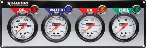 Allstar Performance Gauge Panel Kits ALL80093 Kit, Analog, Console, 2 5/8 in., Water Temperature, Oil Pressure, Oil Temperature, Fuel Pressure, Kit