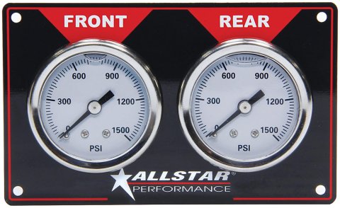 Allstar Performance Brake Bias Gauges ALL80172 Gauge Panel, Bias, Front/Rear, 0-1500 psi, Horizontal, Kit