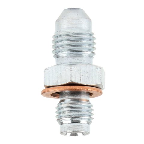 Allstar Performance Brake Fittings ALL50030 Adapter Fittings, Steel, -4 AN to 3/8 in.-24, Caliper, Includes Crush Washer, Pair