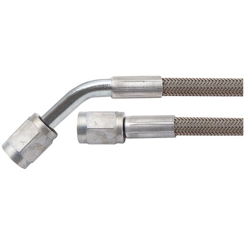 Allstar Performance Braided Steel Lines ALL46301-24 Brake Line, Stainless Steel, 24 in. Length, -3 AN Hose, -3 AN Female Straight, -3 AN Female 45 degree, Each