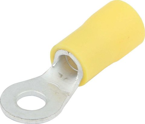 Allstar Performance Terminal Connectors ALL76052 Electrical Wiring Connectors, Tin Plated Copper, #8 Stud Ring, Male, PVC Insulated, 10-12 Gauge, Set of 20