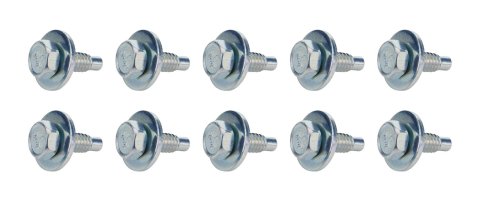 Allstar Performance Body Bolts ALL16552 Fasteners, Bolts, Hex Head, 1/4 in.-20 Thread Size, 0.750 in. Length, Steel, Silver, Set of 10