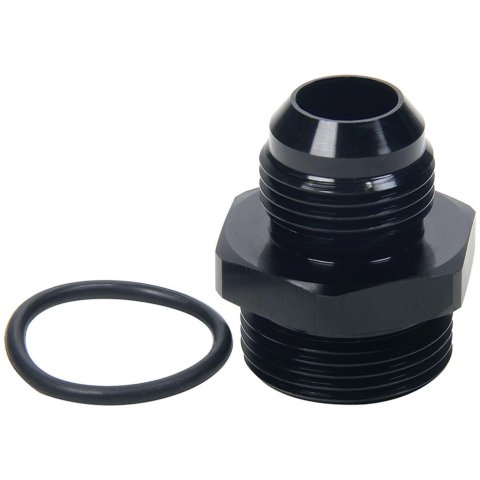 Allstar Performance AN Flare Adapter Fittings ALL49833 and Adapters, Fittings, Straight, Aluminum, Black, -4 Male AN, -8 Male Straight Cut O-ring, Each