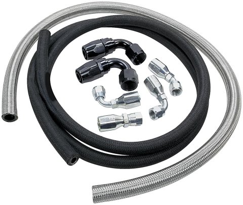 Allstar Performance Power Steering Hose Kits ALL48204 Hose, Steering, Braided Stainless Steel/Rubber, Natural, -6 AN, Kit