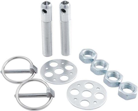 Allstar Performance Hood Pin Kits ALL18476 Pins, Torsion Pin-Style, 2.750 in. Long, 1/2 in. Diameter, Aluminum, Silver Anodized, Kit