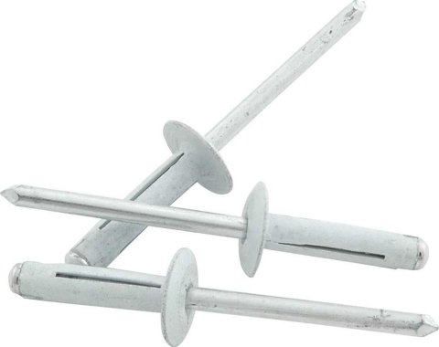Allstar Performance Tri-Fold Rivets ALL18188 Rivets, Blind Rivets, 3/16 in. Rivet, 1/2 in. Head, Aluminum, White, Set of 250