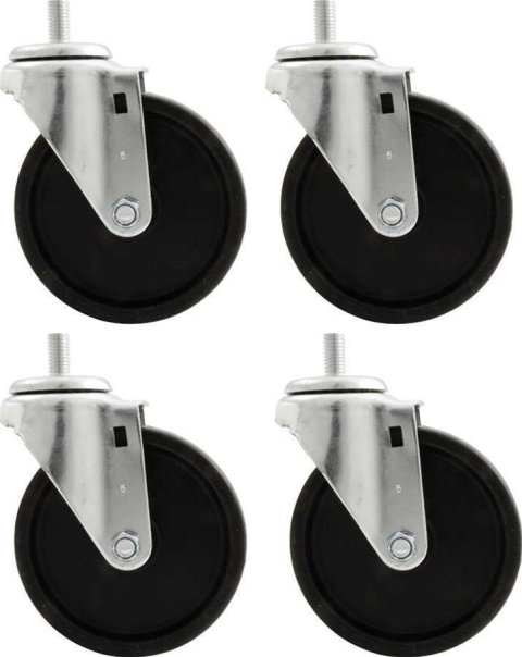Allstar Performance Heavy-Duty Cradle Wheel Kits ALL10166 Engine Wheels, Rubber, 5 in. Diameter, Set of 4