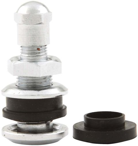 Allstar Performance Brass Valve Stems ALL44135 Stem, Cap, Short Type, Brass/Steel, Chrome, Bolt-On, Each