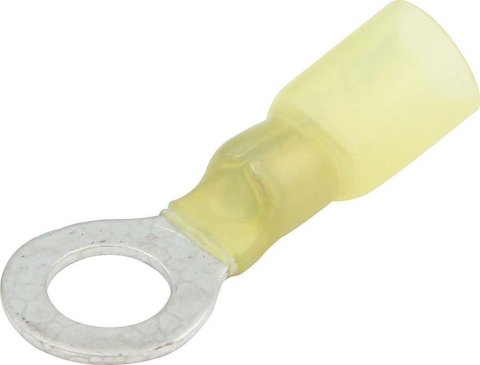 Allstar Performance Terminal Connectors ALL76085 Electrical Wiring Connectors, Tin Plated Copper, 5/16 in. Stud Ring with Shrink Sleeve, Male, 10-12 Gauge, Set of 10