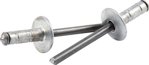 Allstar Performance Multi-Grip Rivets ALL18074 Rivets, Blind Rivets, Multi-Grip, 3/16 in. Rivet, 1/2 in. Head, Aluminum, Silver, Set of 250