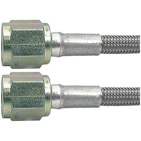 Allstar Performance Braided Steel Lines ALL46310-60 Brake Lines, Stainless Steel, -4 AN, Straight, Female Threads, 60.00 in. Length, Each