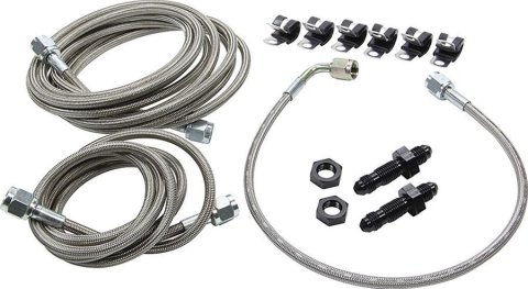 Allstar Performance Brake Hoses, Sets ALL42060 Kits include braided lines to reach from the front calipers to inside the foot box. Braided lines are #3 size