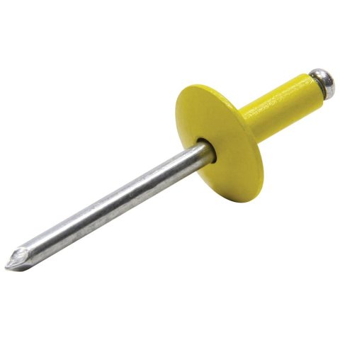 Allstar Performance Large Head Rivets ALL18056 Rivets, Blind Rivet, 3/16 in. Rivet, 5/8 in. Head, Aluminum, Yellow, Set of 250