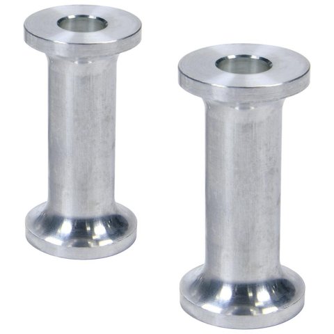 Allstar Performance Hourglass Spacers ALL18828 Spacers, Spacers, Aluminum, Natural, 3/8 in. I.D. X 1 in. O.D. X 2 in., Pair