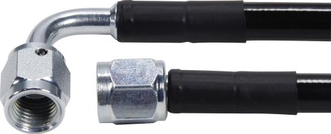Allstar Performance Coated Stainless Steel Lines ALL48434-12 AN Hose Hose Assemblies, -3 AN Size, Braided Stainless, PTFE Lined, Straight/90 degree Female Threads Ends, Fittings, 12 in. Hose Length, Each