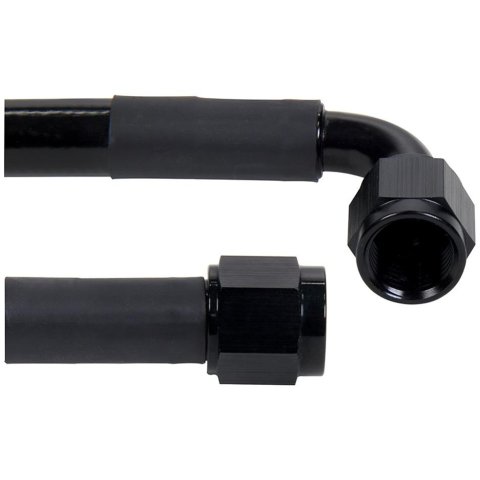 Allstar Performance Coated Stainless Steel Lines ALL48466-36 AN Hose Assemblies, Lines, -6 AN Size and Ends, Straight Female Threads End/90 degree Female Threads End, 36 in. Length, Each