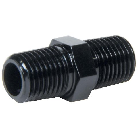 Allstar Performance Union Fittings ALL49781 and Adapters, Fittings, Straight, Aluminum, Black, 1/4 in. NPT Male NPT Ends, Each