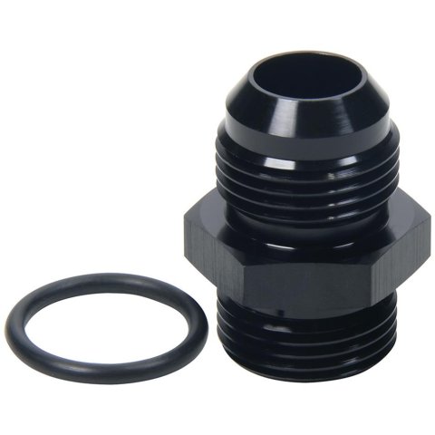 Allstar Performance AN Flare Adapter Fittings ALL49854 and Adapters, Fittings, Straight, Aluminum, Black, -12 Male AN, -12 Male Straight Cut O-ring, Each