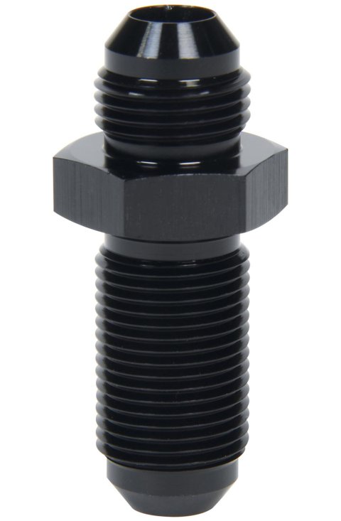 Allstar Performance Bulkhead Fittings ALL49613 Fitting, Bulkhead, Aluminum, Black Anodized, Straight, -8 AN, Male Threads, Each