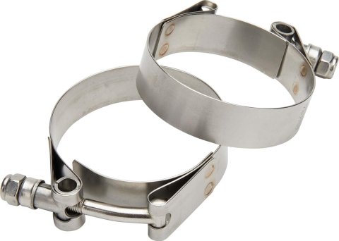 Allstar Performance T-Bolt Band Clamps ALL18349 Hose Clamps, Clamps, Stainless Steel, Natural, 2.250 in. to 2.625 in., Pair