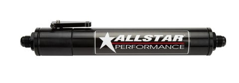 Allstar Performance Fuel Filter with Shut-Off Valves -8 AN Inlet Size ALL40197 Filter, With Valve, Inlet, Outlet, Aluminum, Black, Each