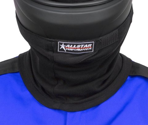 Allstar Performance Helmet Skirts ALL929010 Skirt, Non-SFI Approved, Single Layer, Flame-Retardant, Aramid/Cotton Blend, Black, Hook and Loop Closure, Each