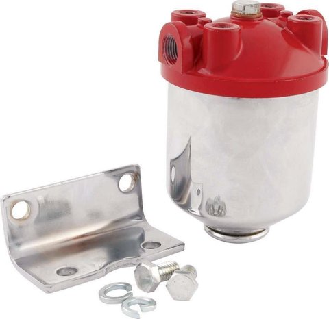 Allstar Performance Inline 10 Microns Fuel Filter Housings with 3/8 in. NPT Inlet Size ALL40250 and Housing, Frame Mount, Microns, Female Inlet/Outlet, Each