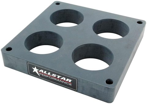 Allstar Performance Drag Hi-Flow 1 Inch Carburetor Spacer ALL25994 Carb Spacer, Hi-Flow, 4-hole, 1.00 in. Thick, Phenolic Plastic, Black, 4-barrel Dominator, Each