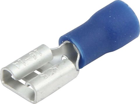 Allstar Performance Terminal Connectors ALL76048 Electrical Wiring Connectors, Tin Plated Copper, 1/4 in. Stud Spade, Female, PVC Insulated, 14-16 Gauge, Set of 20