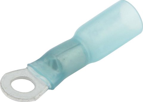 Allstar Performance Terminal Connectors ALL76072 Electrical Wiring Connectors, Tin Plated Copper, #8 Stud Ring with Shrink Sleeve, Male, 14-16 Gauge, Set of 10