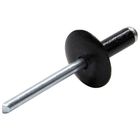 Allstar Performance Large Head Rivets ALL18013 Rivets, Black, Steel, Aluminum, Size 3/16 in., Diameter 5/8 in., Grip Range 0.250-0.375 in., Set of 250.