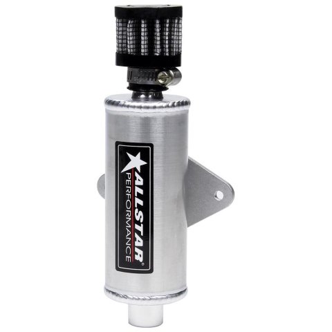 Allstar Performance Mini Breather Tanks ALL36142 Oil Tank, Round, Aluminum, Natural, Universal, Flat Mount, Each