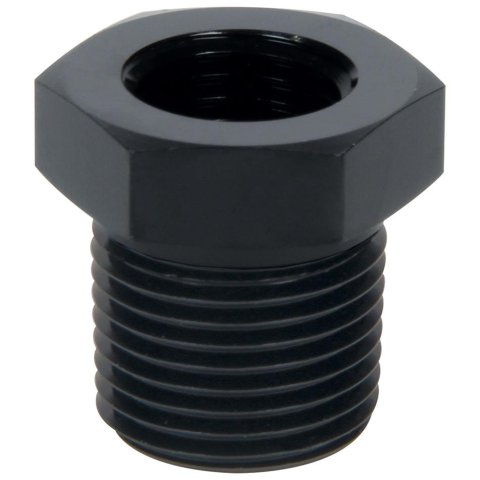 Allstar Performance NPT Reducer Fittings ALL49770 Fitting, Reducer, Aluminum, Black Anodized, Straight, 1/4 in. NPT, Male Threads, 1/8 in. NPT, Female Threads, Each