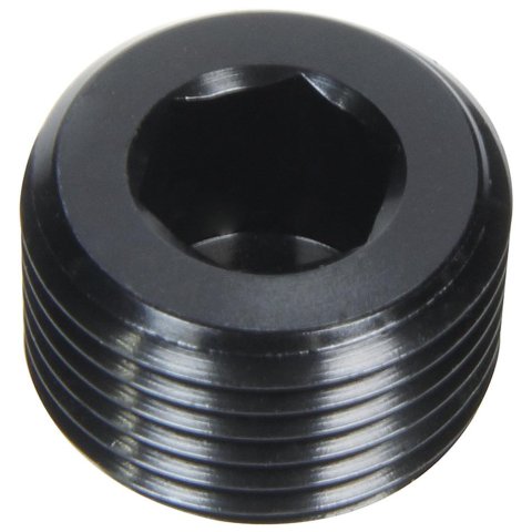 Allstar Performance NPT Plug Fittings ALL49804 Fitting, Plug, Aluminum, Black Anodized, 1/2 in. NPT, Male Threads, Each