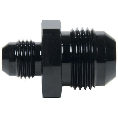 Allstar Performance AN Flare Adapter Fittings ALL49733 Fitting, Adapter, Reducer, Aluminum, Black Anodized, Straight, -4 AN, -10 AN, Male Threads, Each