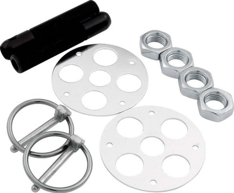 Allstar Performance Hood Pin Kits ALL18477 Pins, Torsion Pin-Style, 2.750 in. Long, 1/2 in. Diameter, Aluminum, Black Anodized, Kit